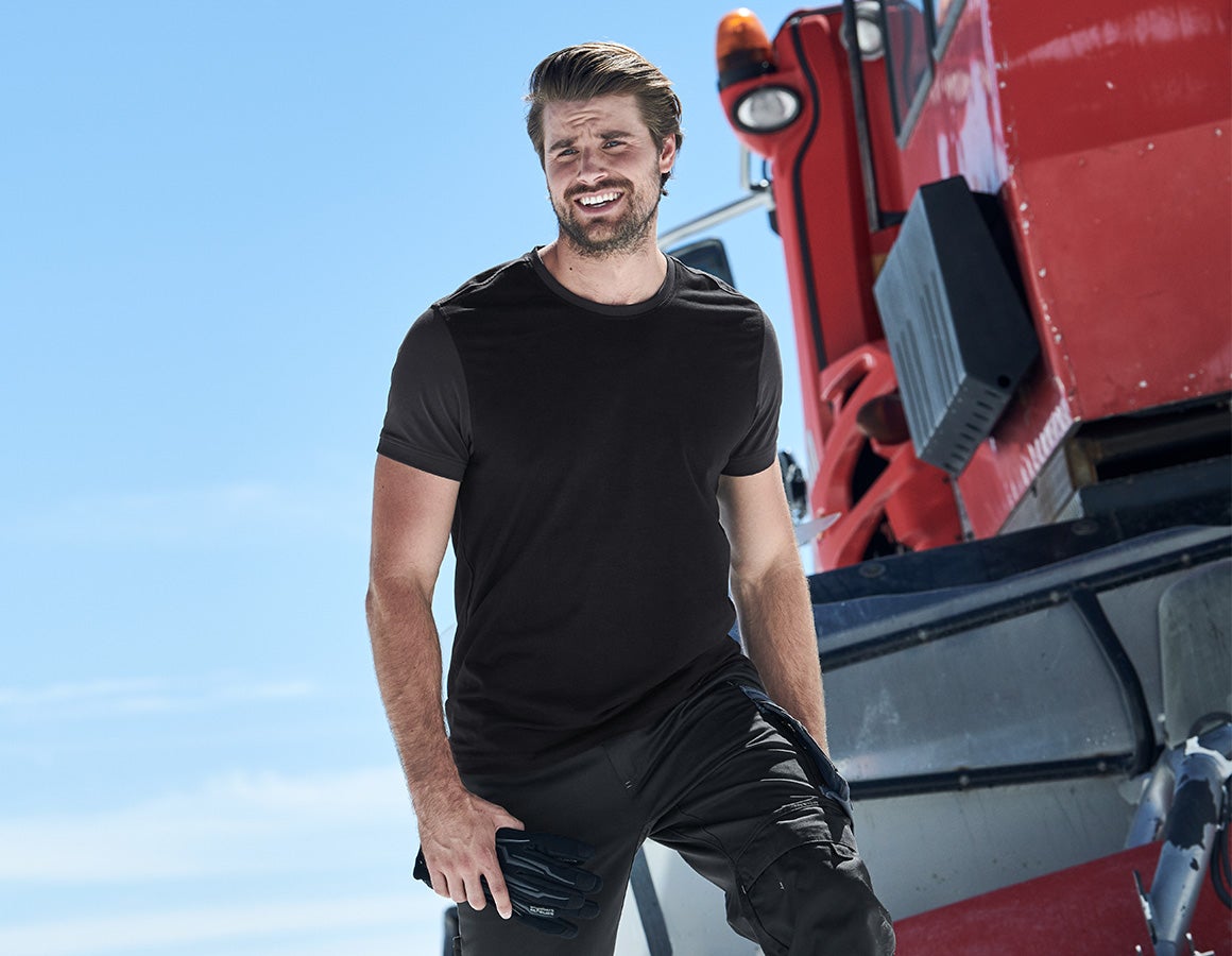 e.s. T-Shirt cotton stretch bicolor