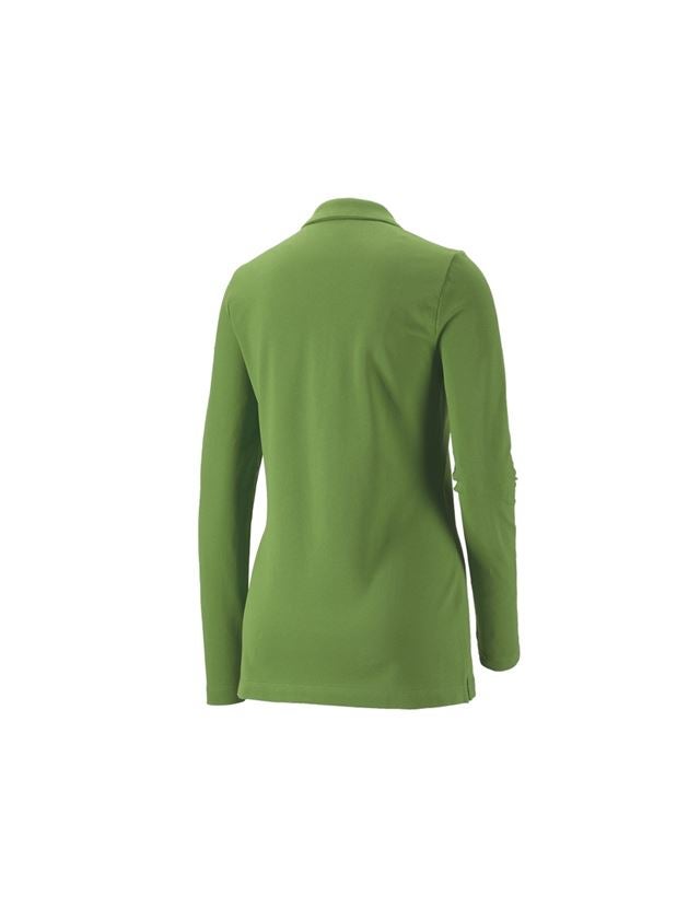 e.s. Piqué-Polo Longsleeve cotton stretch,Damen