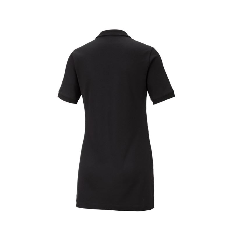 e.s. Piqué-Polo cotton stretch, Damen, long fit