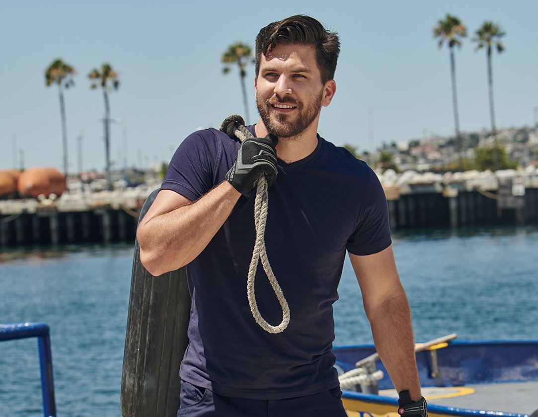 e.s. T-Shirt cotton stretch V-Neck