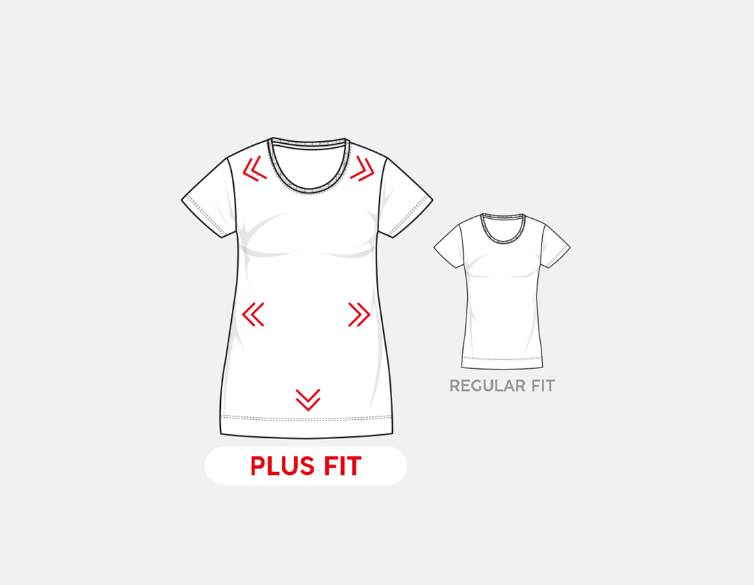 e.s. T-Shirt cotton stretch, Damen, plus fit
