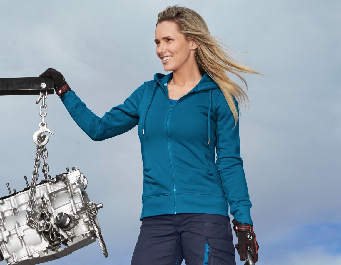 e.s. Hoody-Sweatjacke poly cotton, Damen