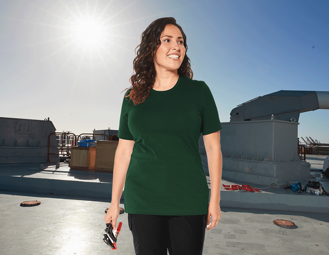 e.s. T-Shirt cotton stretch, Damen, plus fit