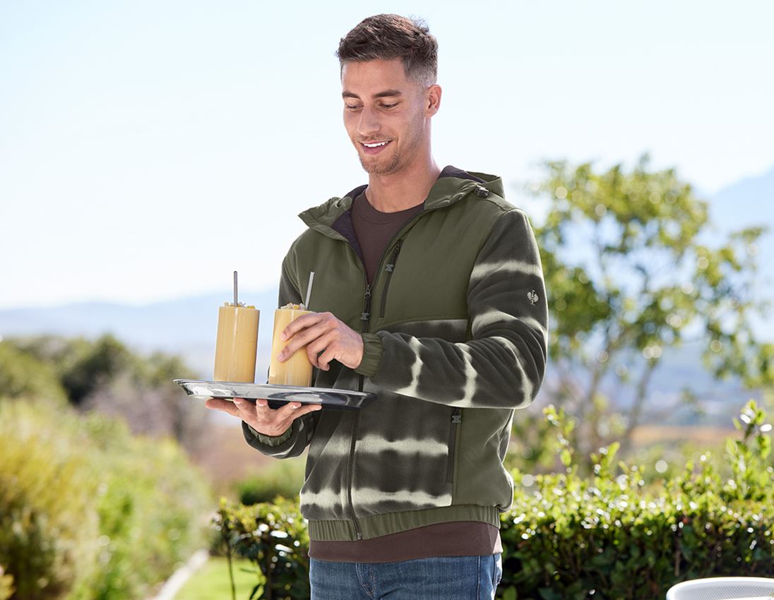 Hybrid Kapuzenfleecejacke tie-dye e.s.motion ten