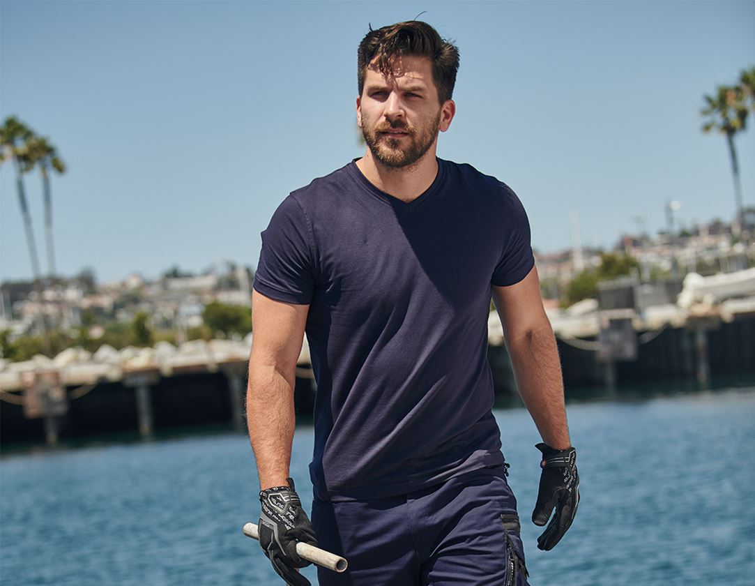 e.s. T-Shirt cotton stretch V-Neck