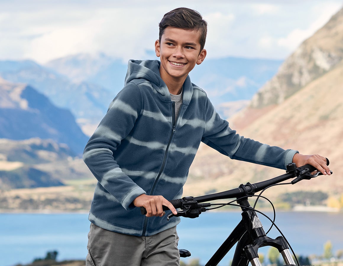 Kapuzenfleecejacke tie-dye e.s.motion ten, Kinder