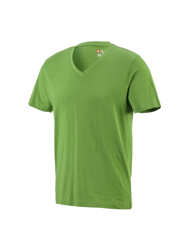 e.s. T-Shirt cotton slub V-Neck