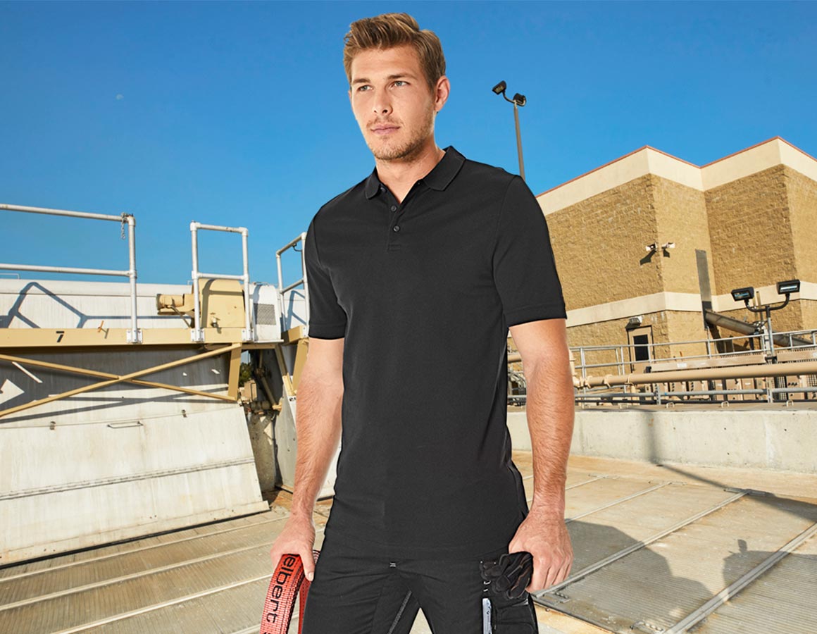 e.s. Piqué-Polo cotton stretch, long fit