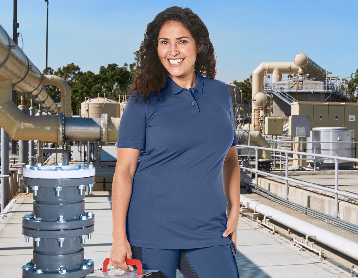 e.s. Piqué-Polo cotton stretch, Damen, plus fit