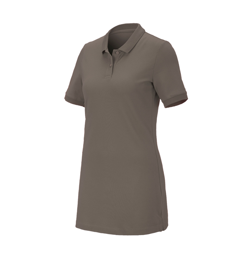 e.s. Piqué-Polo cotton stretch, Damen, long fit