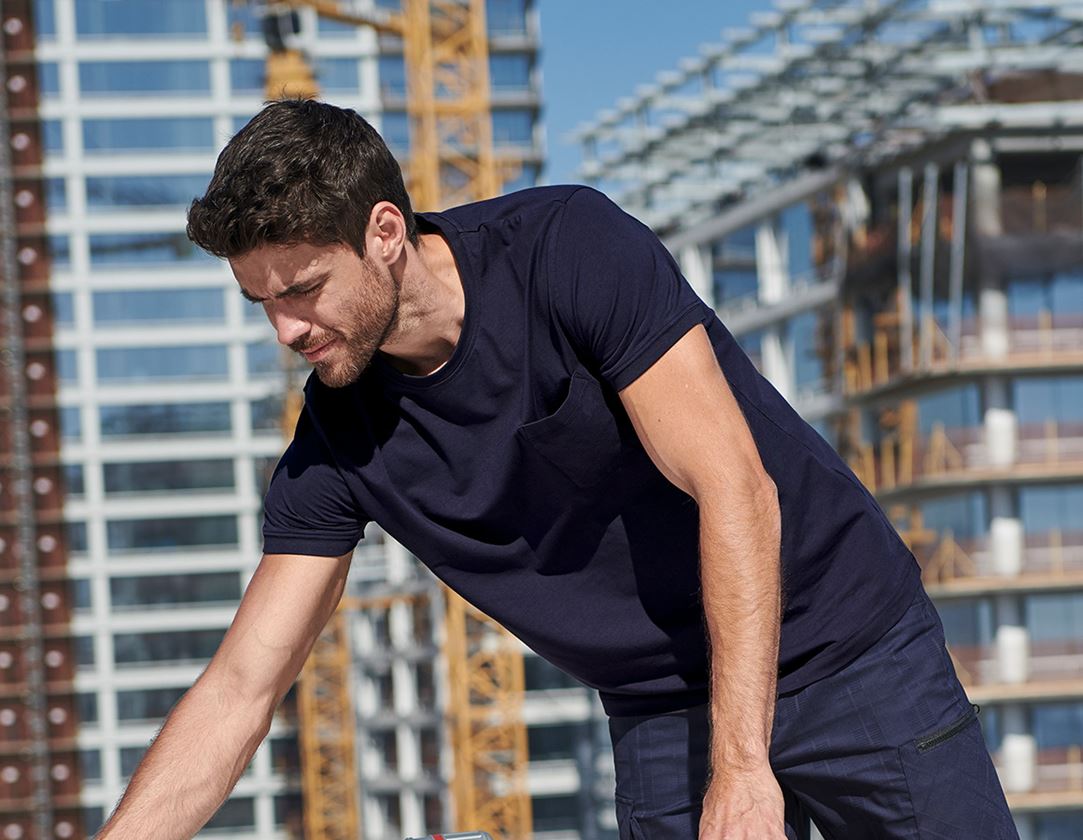 e.s. T-Shirt cotton stretch Pocket