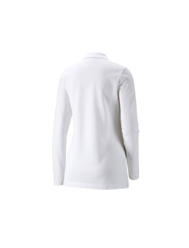 e.s. Piqué-Polo Longsleeve cotton stretch,Damen