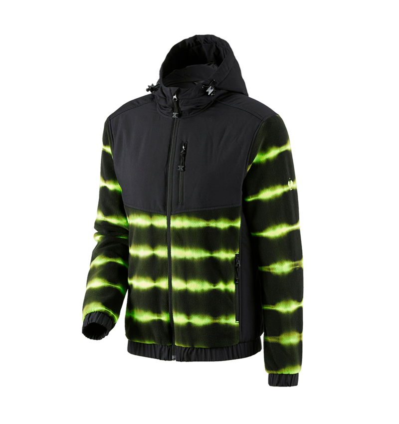 Hybrid Kapuzenfleecejacke tie-dye e.s.motion ten