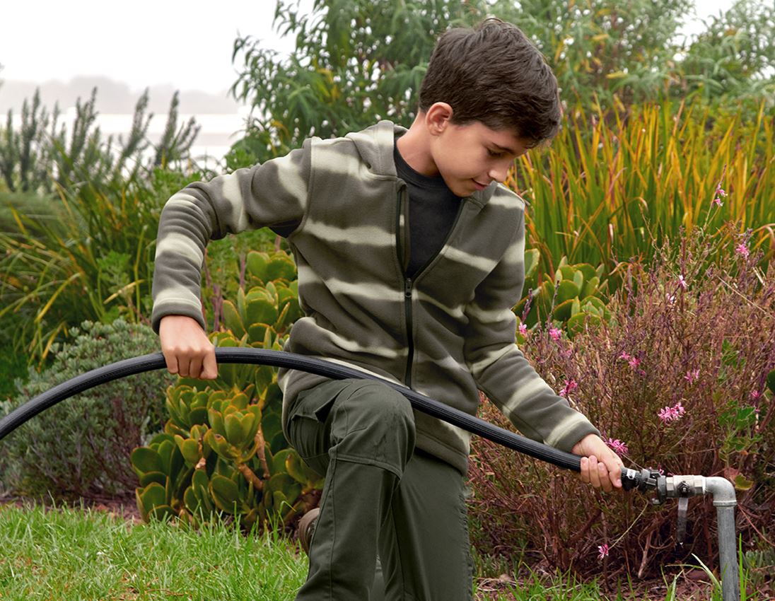 Kapuzenfleecejacke tie-dye e.s.motion ten, Kinder