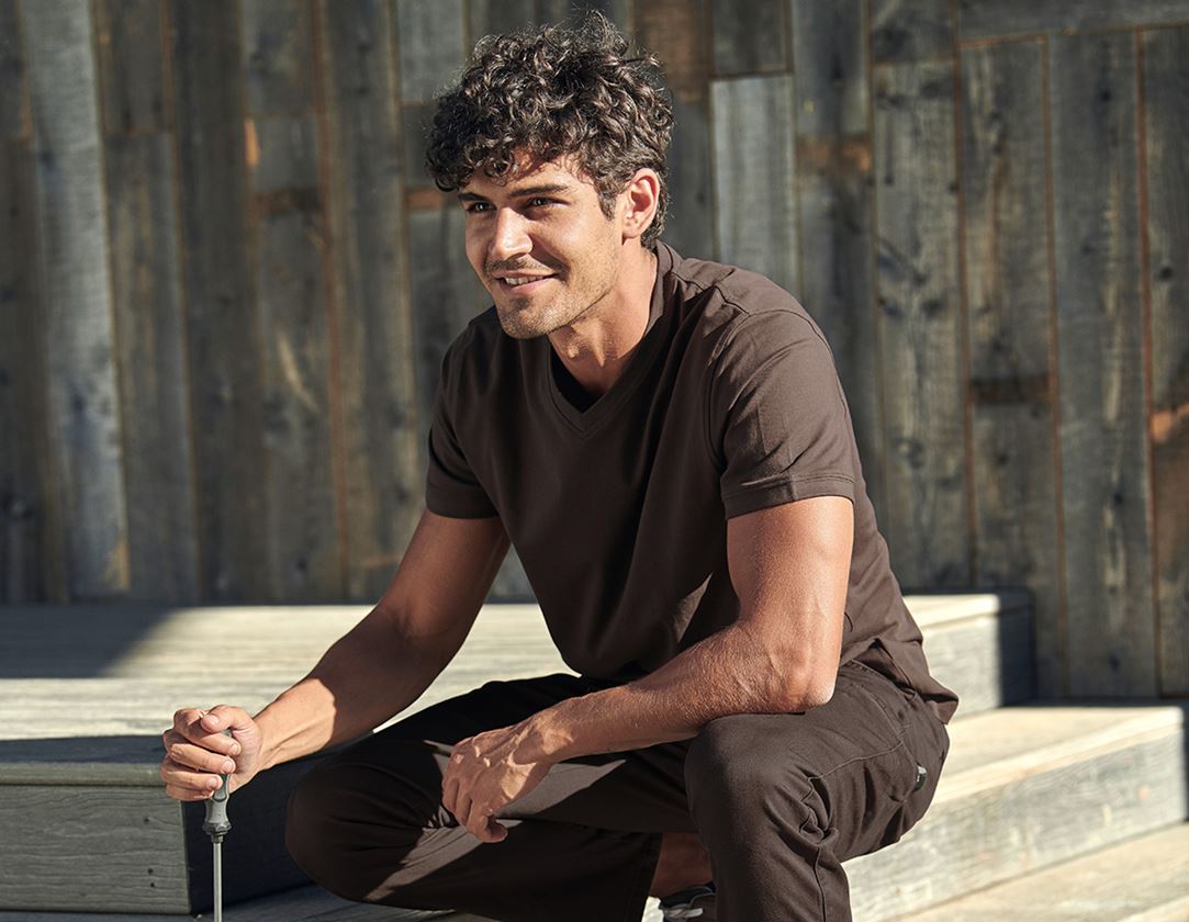 e.s. T-Shirt cotton stretch V-Neck