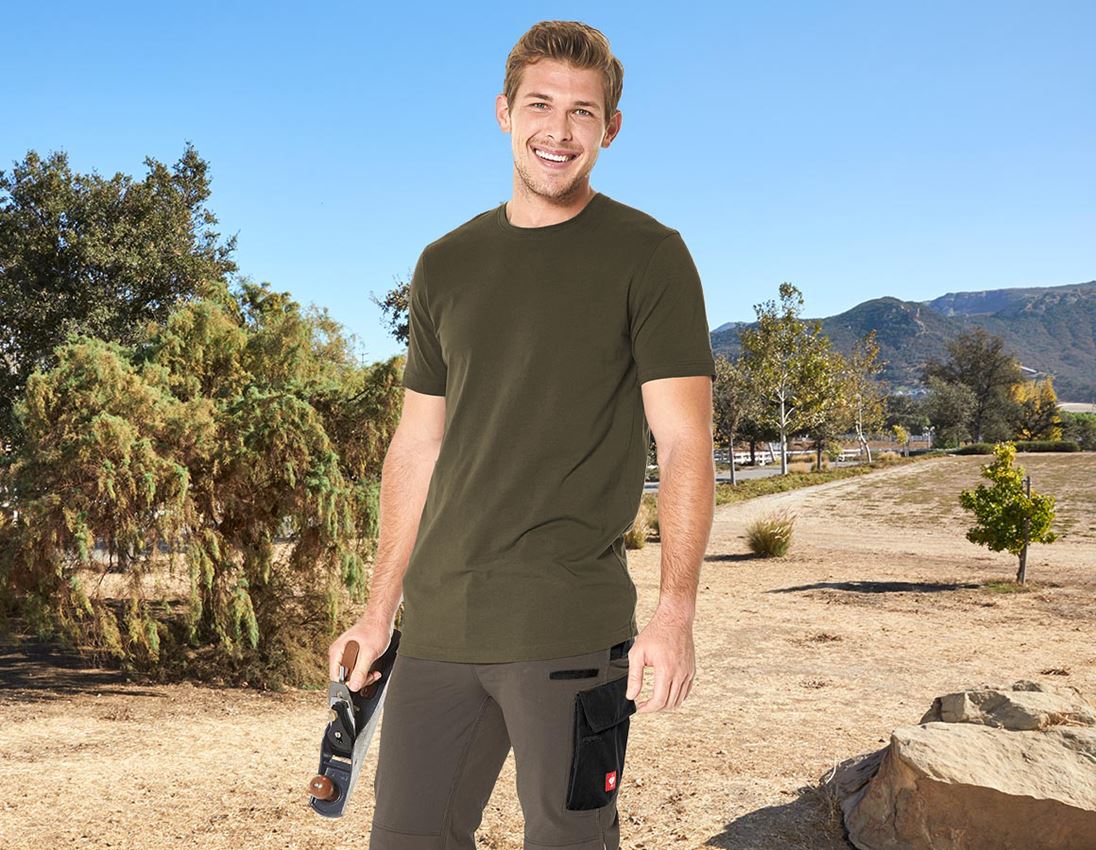 e.s. T-Shirt cotton stretch, long fit