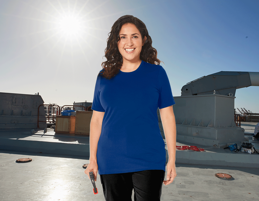 e.s. T-Shirt cotton stretch, Damen, plus fit