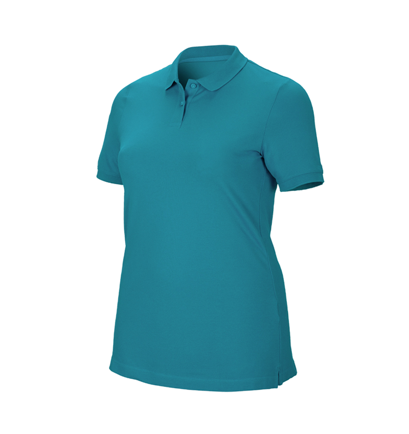 e.s. Piqué-Polo cotton stretch, Damen, plus fit