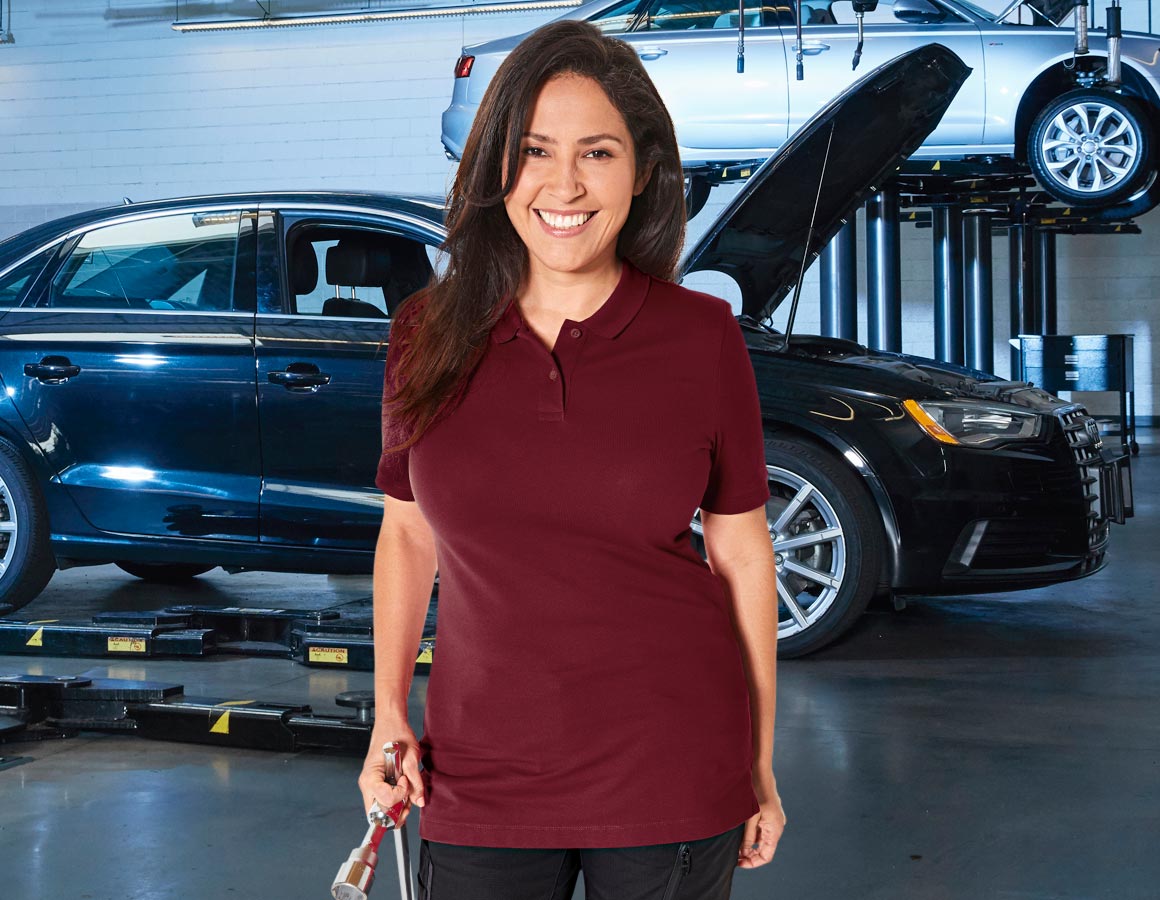 e.s. Piqué-Polo cotton stretch, Damen, plus fit