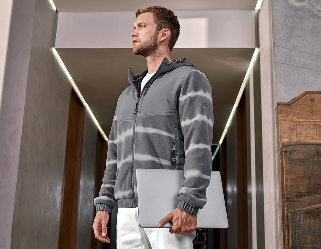 Hybrid Kapuzenfleecejacke tie-dye e.s.motion ten