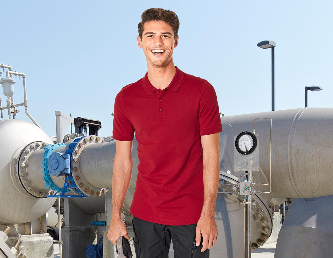 e.s. Piqué-Polo cotton stretch, slim fit