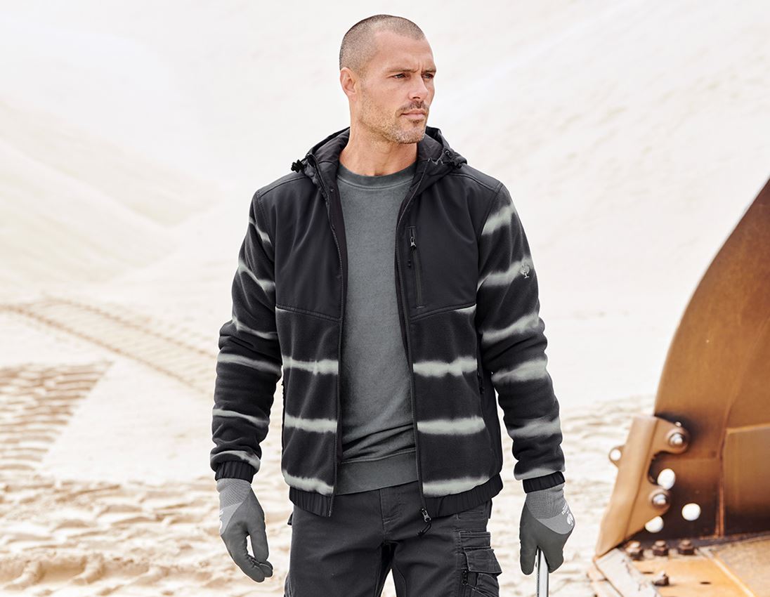 Hybrid Kapuzenfleecejacke tie-dye e.s.motion ten