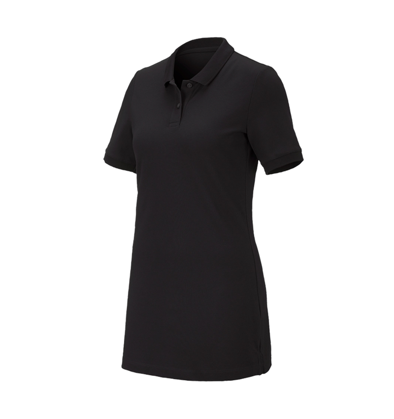 e.s. Piqué-Polo cotton stretch, Damen, long fit