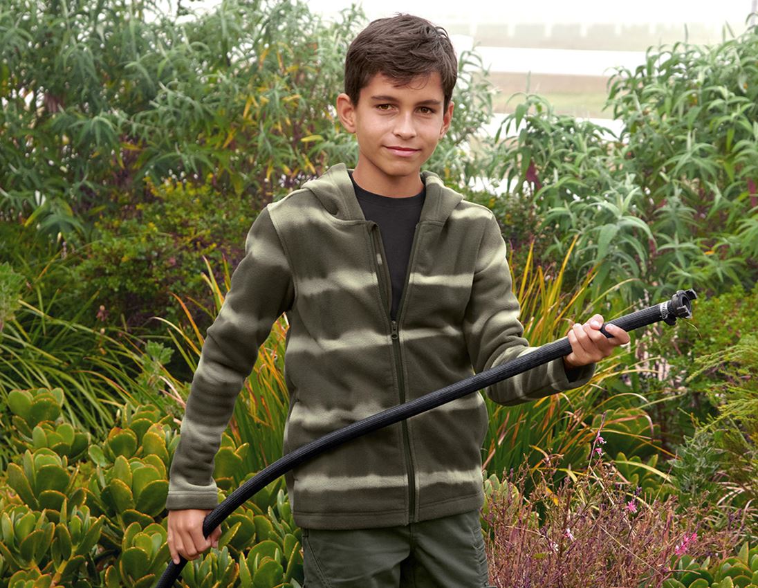 Kapuzenfleecejacke tie-dye e.s.motion ten, Kinder