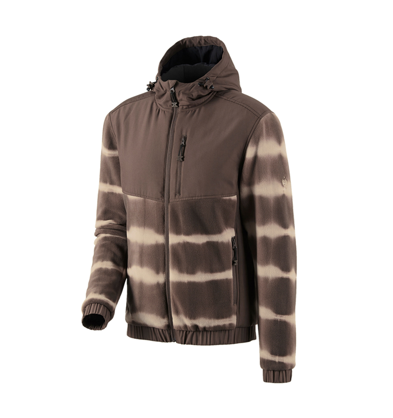 Hybrid Kapuzenfleecejacke tie-dye e.s.motion ten