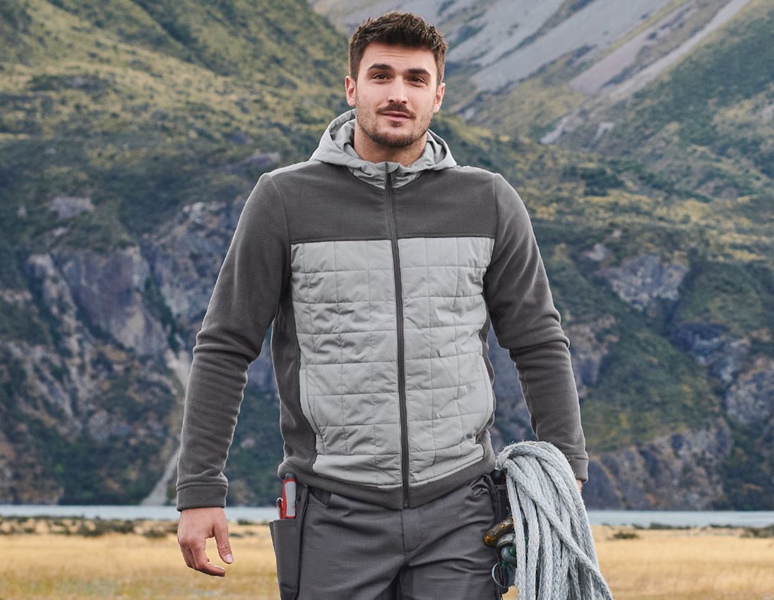 Hybrid Kapuzenfleecejacke e.s.concrete