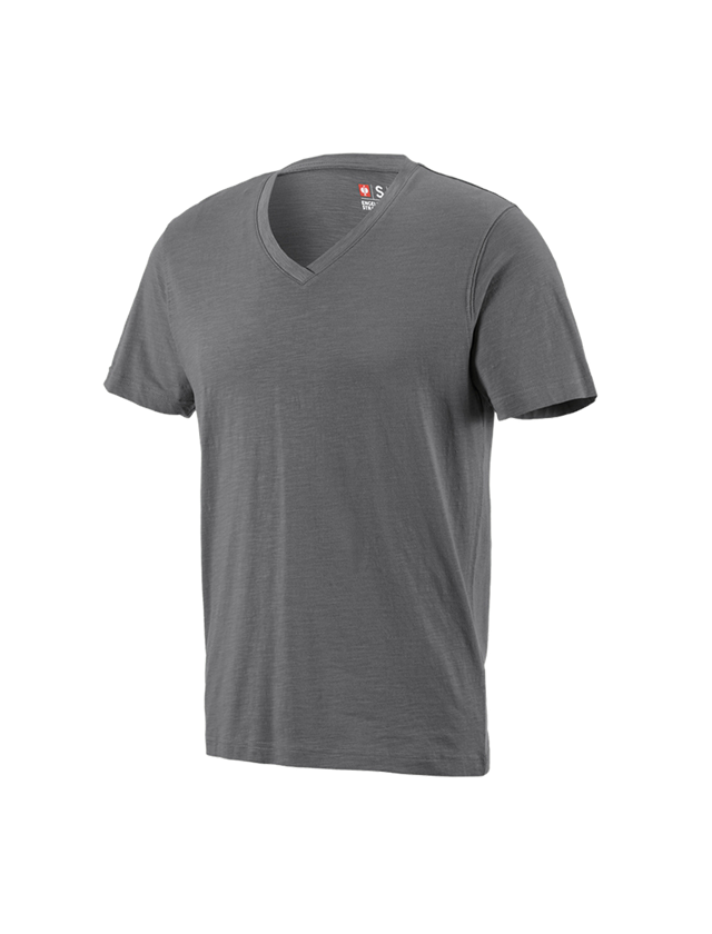e.s. T-Shirt cotton slub V-Neck