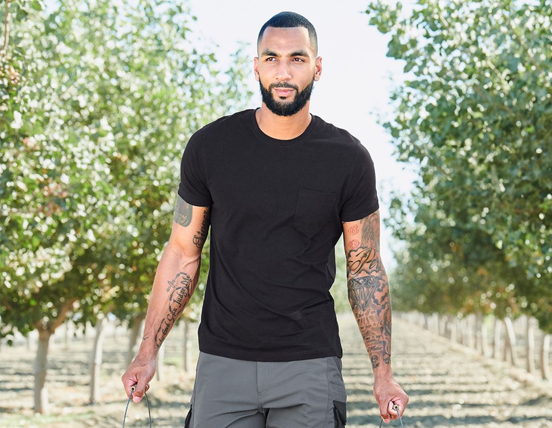 e.s. T-Shirt cotton stretch Pocket
