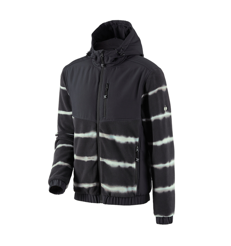 Hybrid Kapuzenfleecejacke tie-dye e.s.motion ten