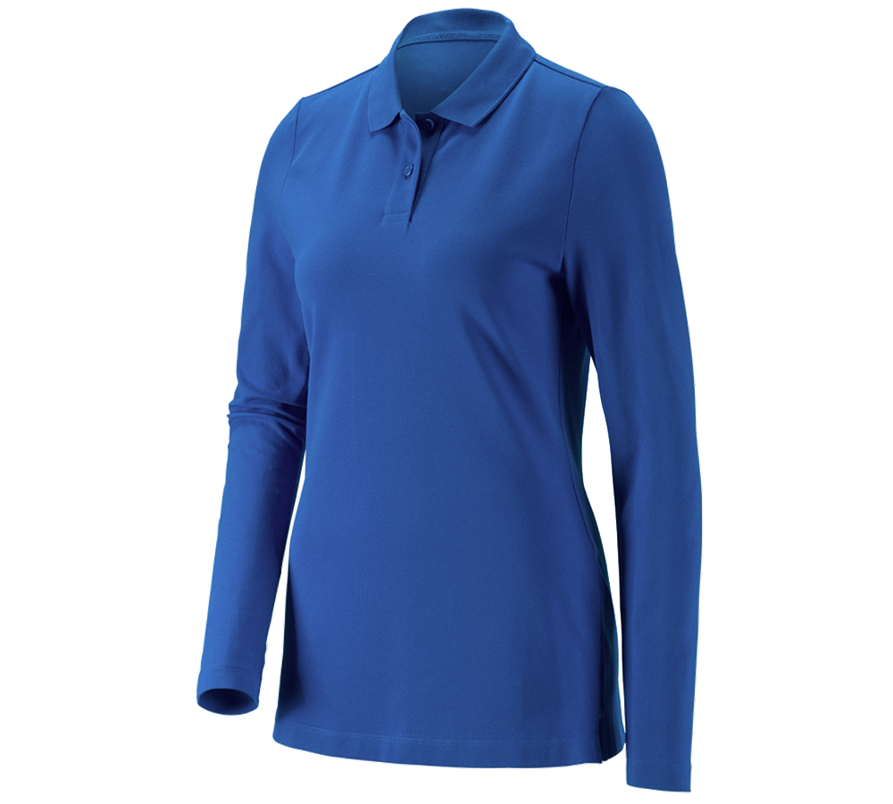 e.s. Piqué-Polo Longsleeve cotton stretch,Damen