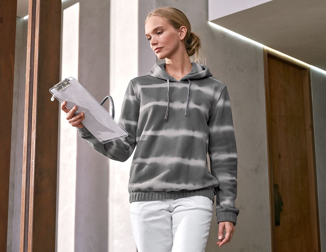 Fleece Hoody tie-dye e.s.motion ten, Damen
