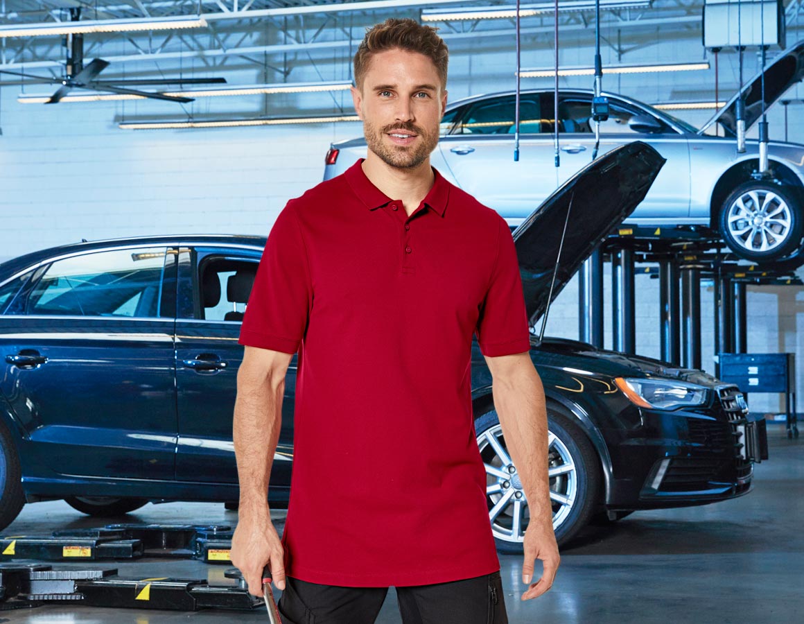 e.s. Piqué-Polo cotton stretch, long fit