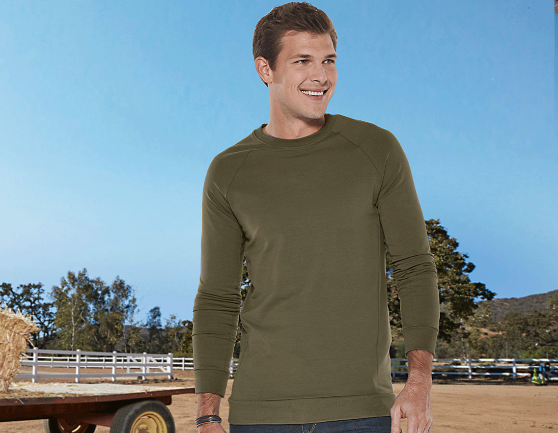 e.s. Sweatshirt cotton stretch, long fit