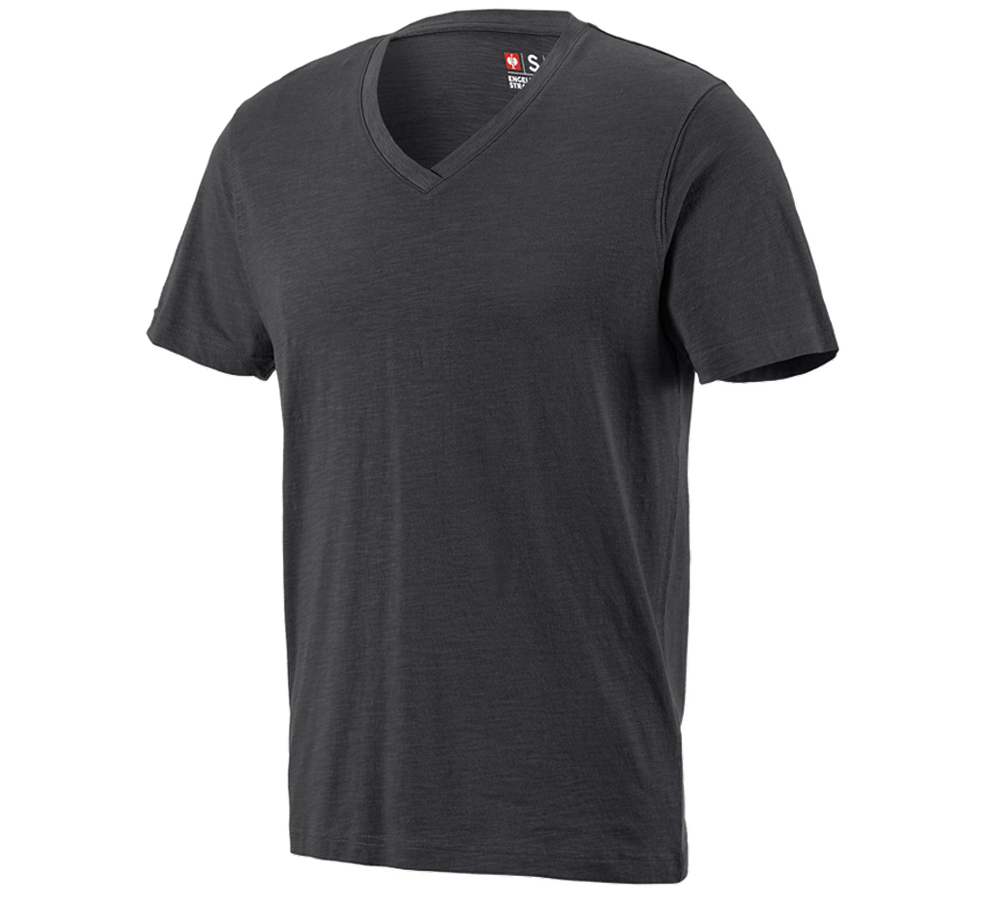 e.s. T-Shirt cotton slub V-Neck
