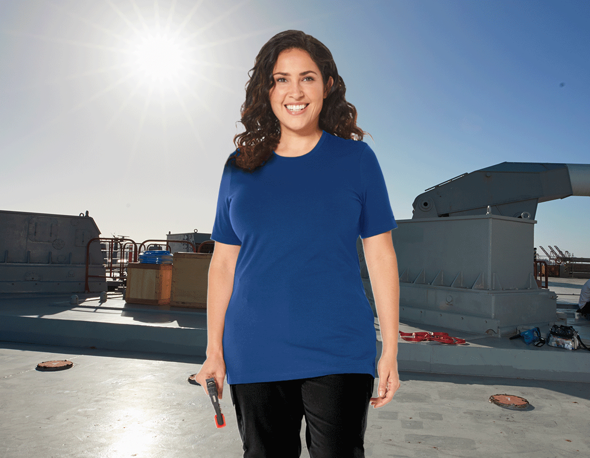 e.s. T-Shirt cotton stretch, Damen, plus fit