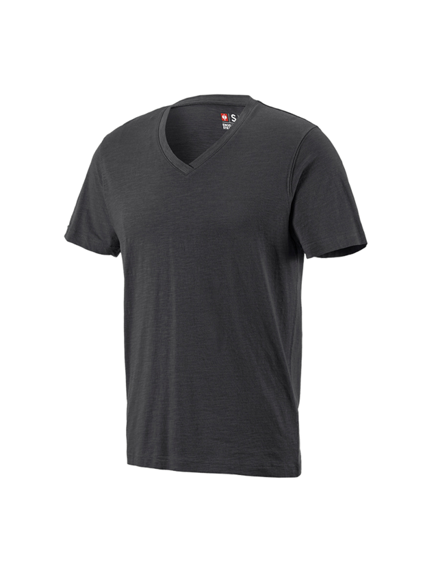 e.s. T-Shirt cotton slub V-Neck