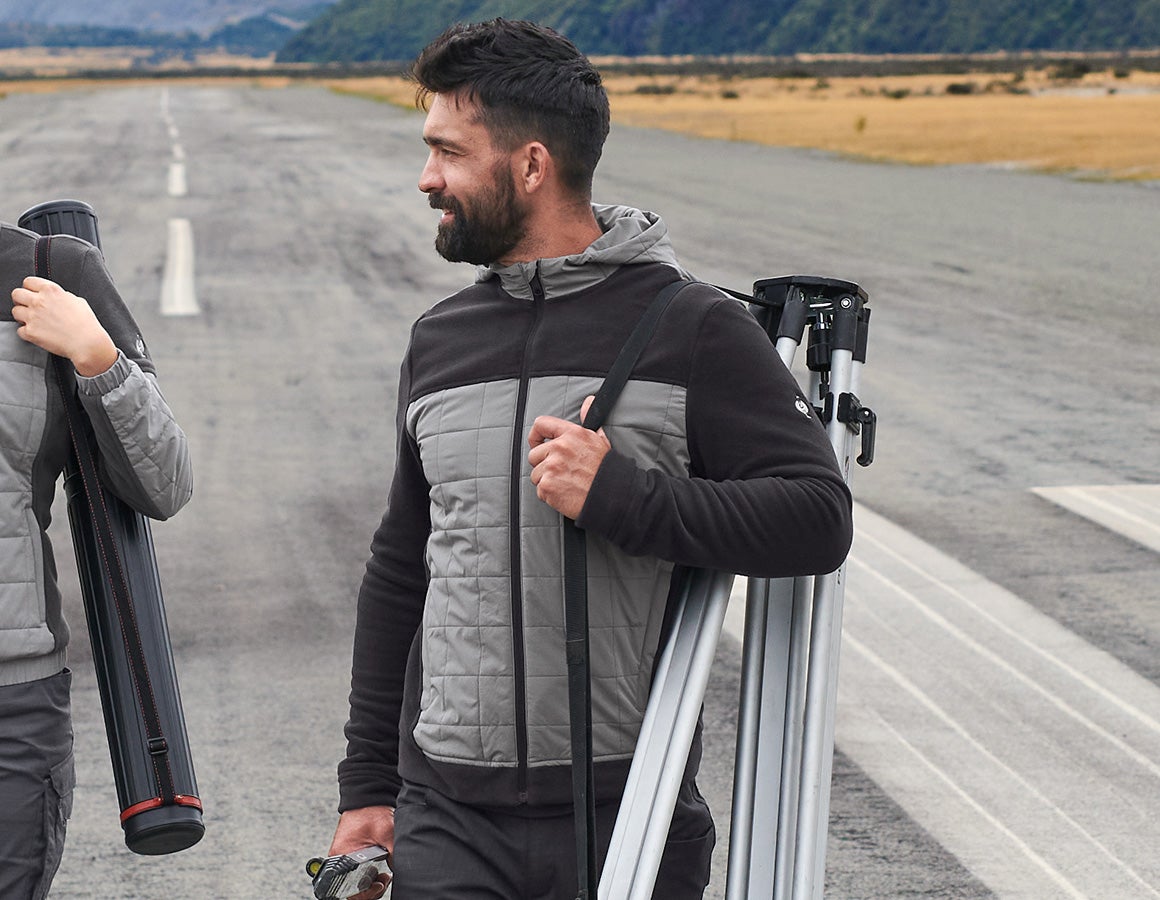 Hybrid Kapuzenfleecejacke e.s.concrete