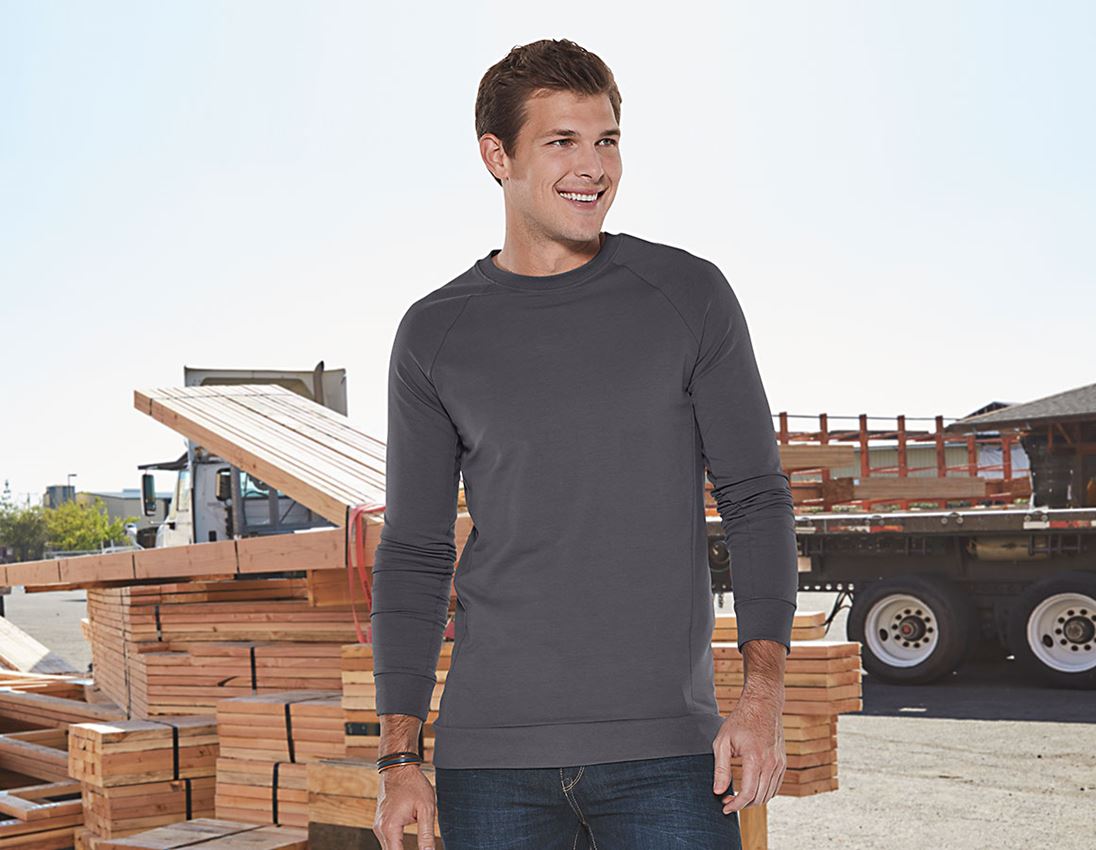 e.s. Sweatshirt cotton stretch, long fit