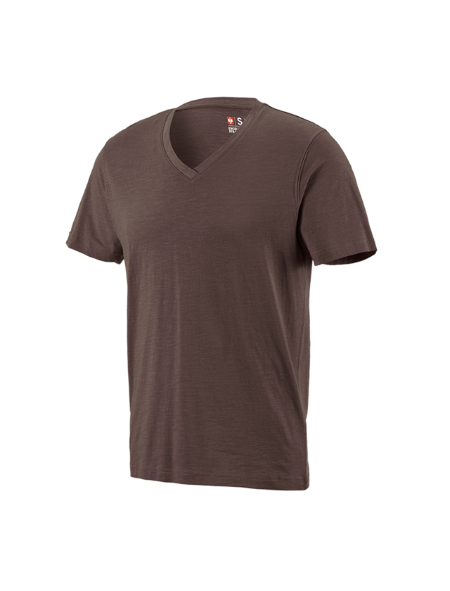 e.s. T-Shirt cotton slub V-Neck