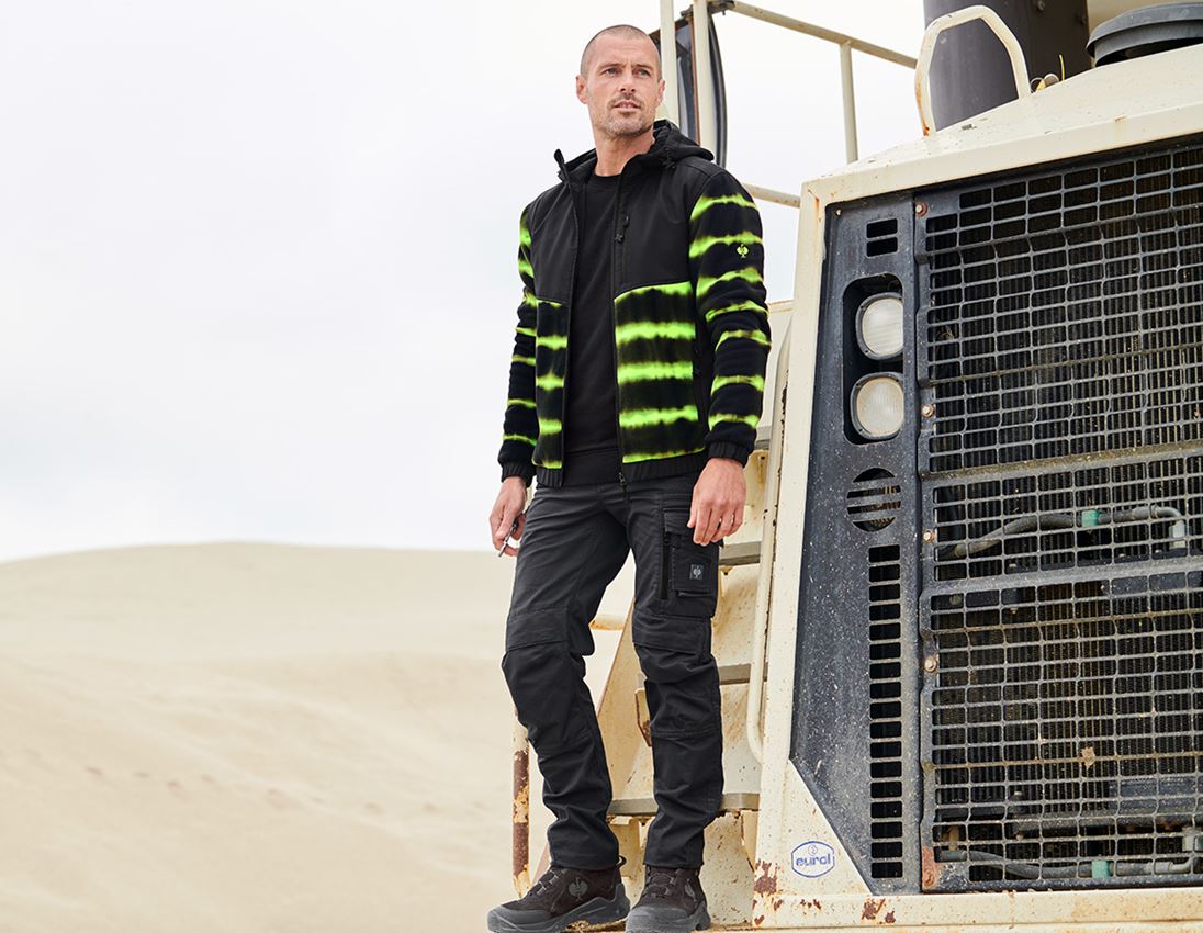 Hybrid Kapuzenfleecejacke tie-dye e.s.motion ten