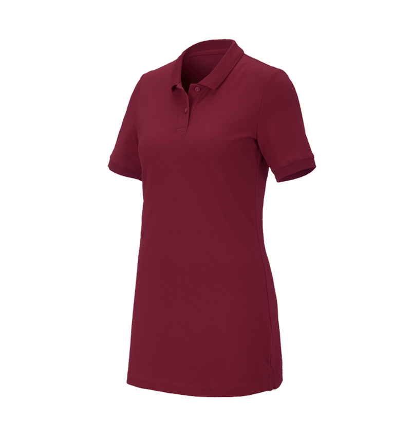 e.s. Piqué-Polo cotton stretch, Damen, long fit