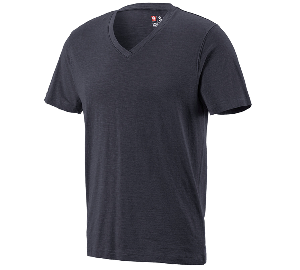 e.s. T-Shirt cotton slub V-Neck