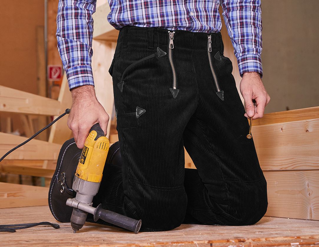 e.s Zunfthose Grobcord, o. Schlag, m. Knietasche