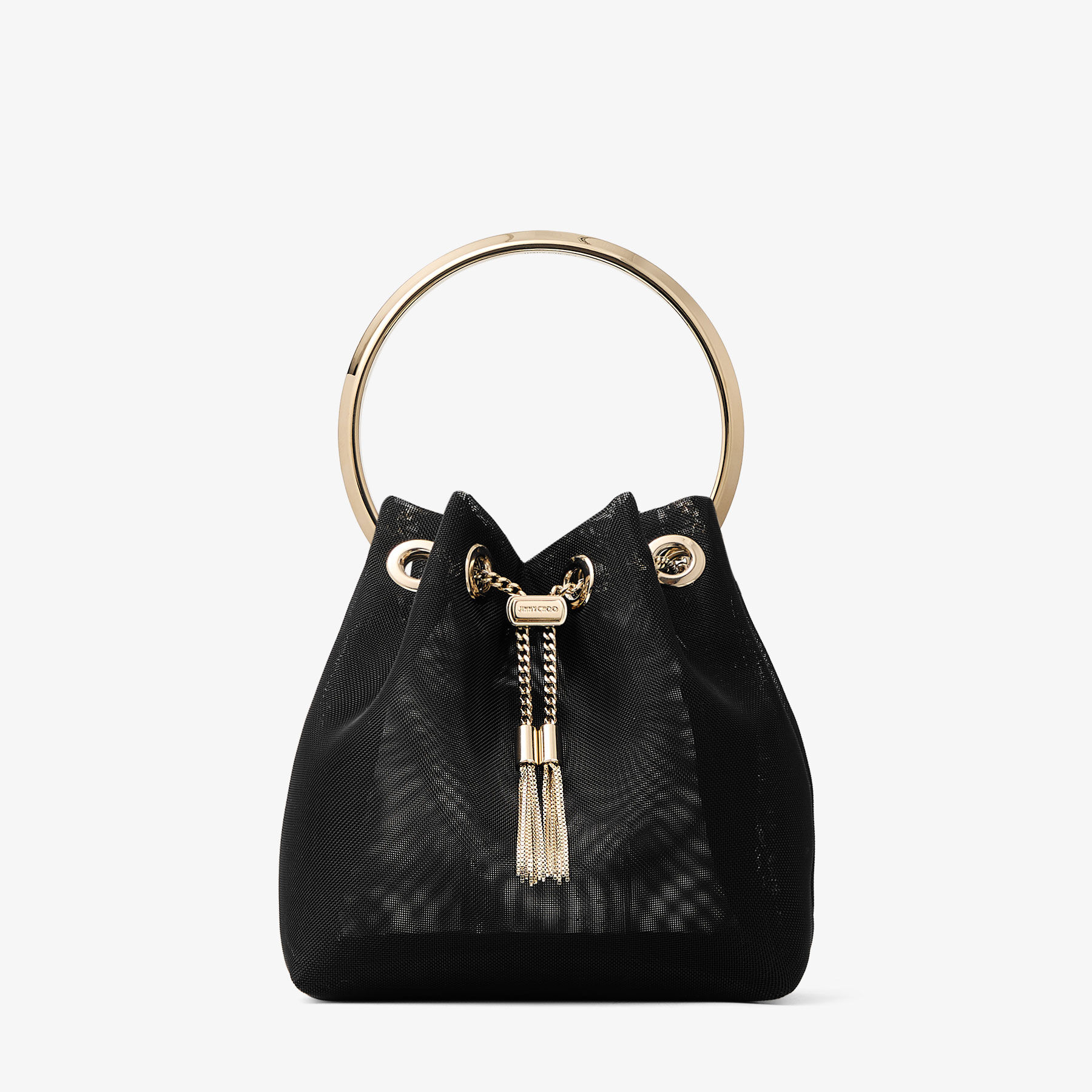 Bon Bon Black Mesh Bucket Bag
