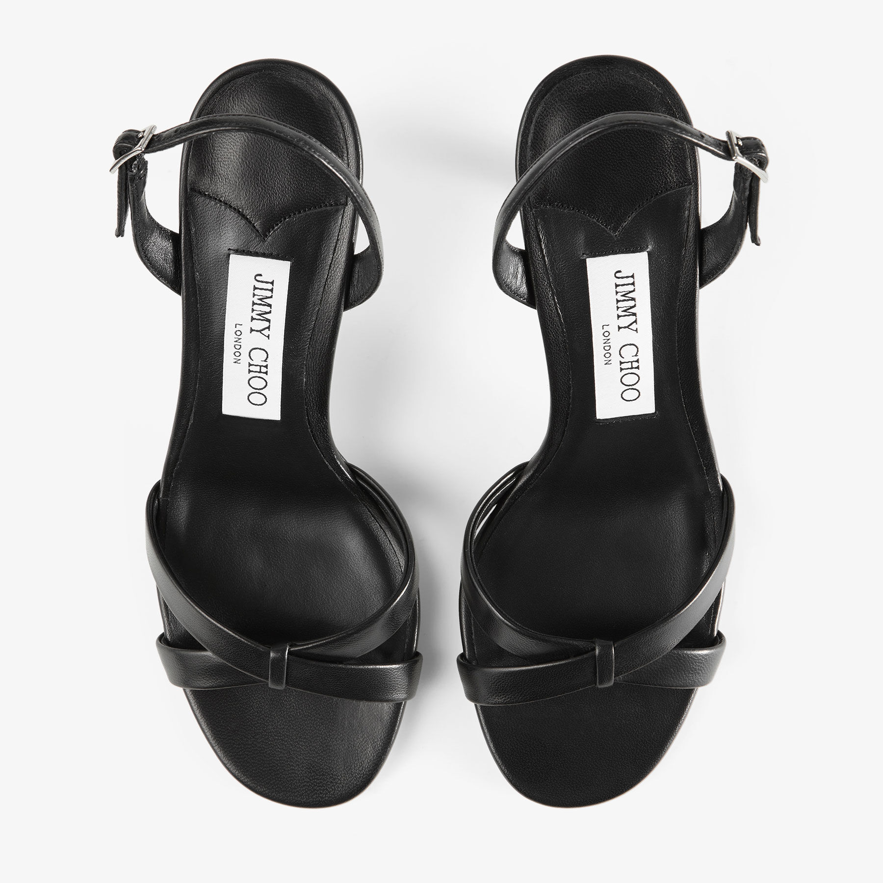Elsy 70 Black Nappa Leather Crossover Slingback