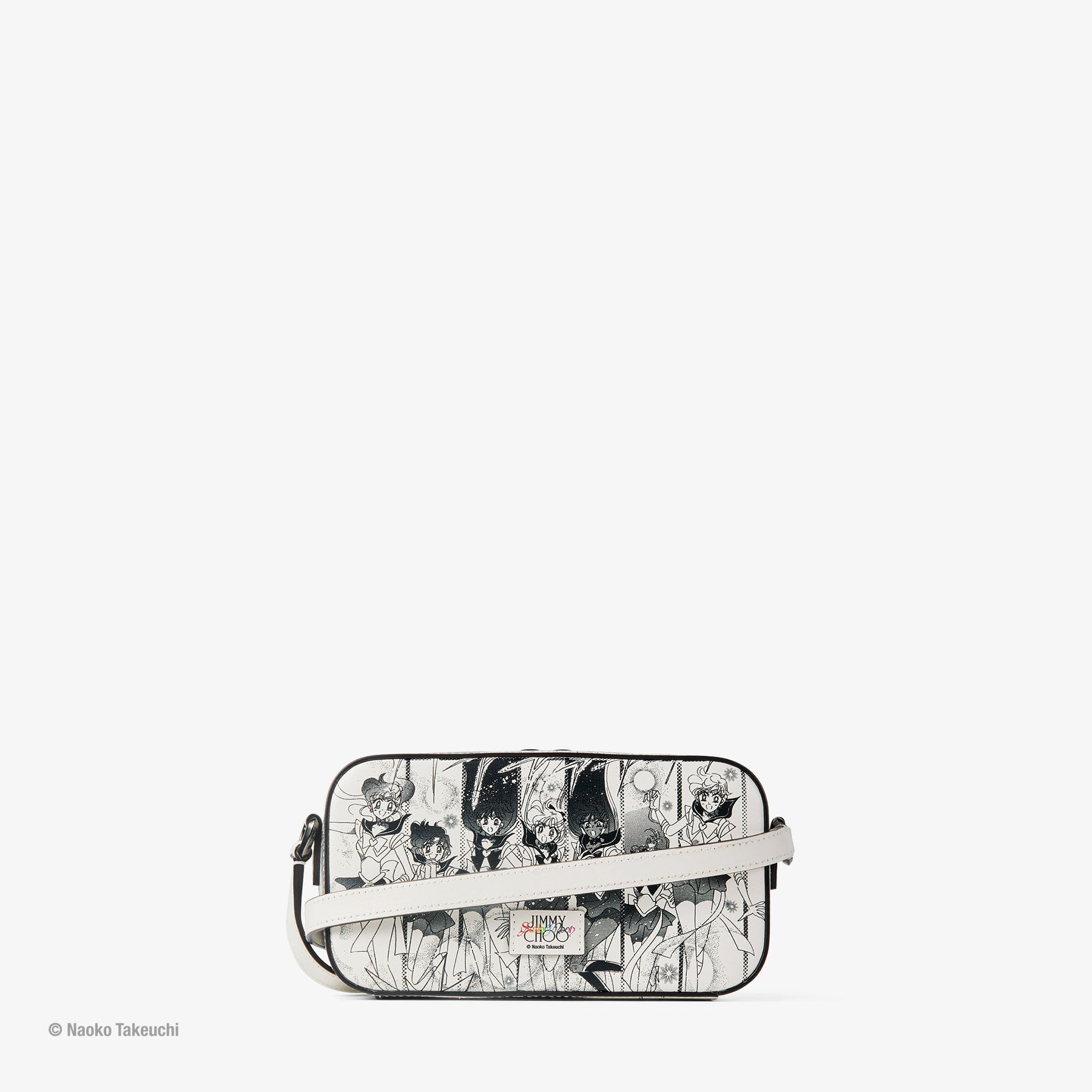 Sailor Guardians  Phone Holder White Manga Print Leather Phone Bag